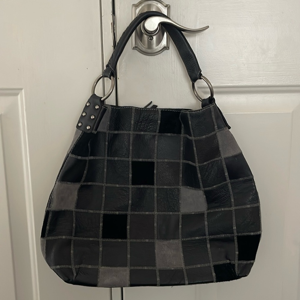 Lucky Brand Patchwork Tote black/gray